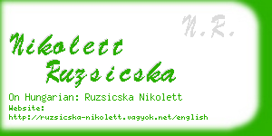 nikolett ruzsicska business card